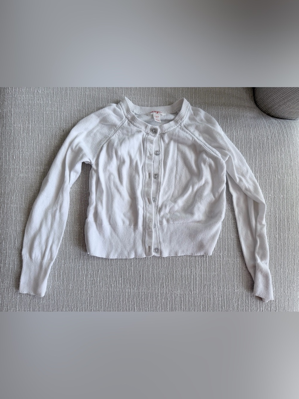 Cat & Jack White Girls Button-Front Knit Cardigan